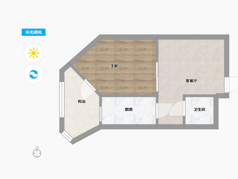 北京-北京市-八里庄西里-40.00-户型库-采光通风