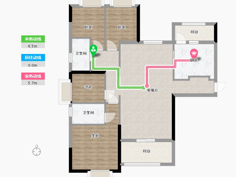 福建省-龙岩市-连城恒大悦澜湾-110.11-户型库-动静线