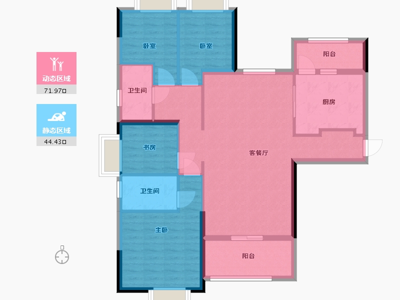 福建省-龙岩市-连城恒大悦澜湾-110.11-户型库-动静分区