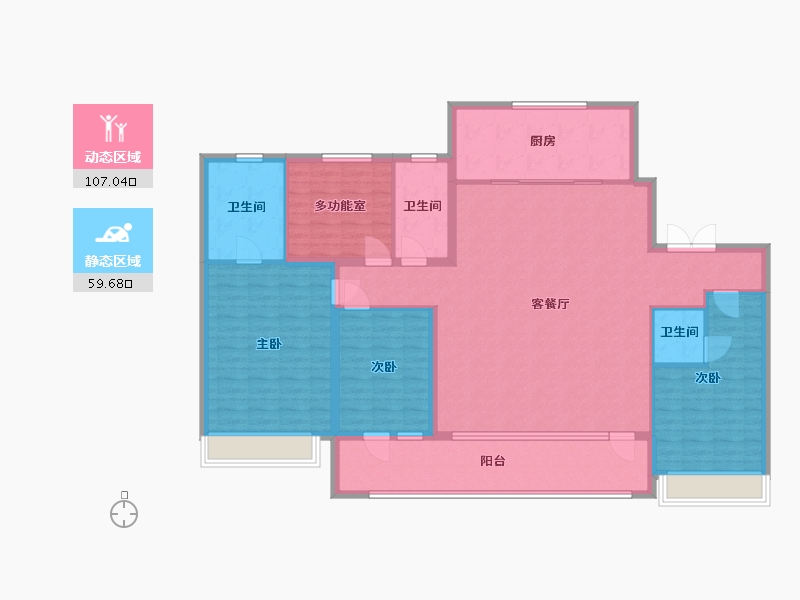 山东省-青岛市-金茂府-160.86-户型库-动静分区