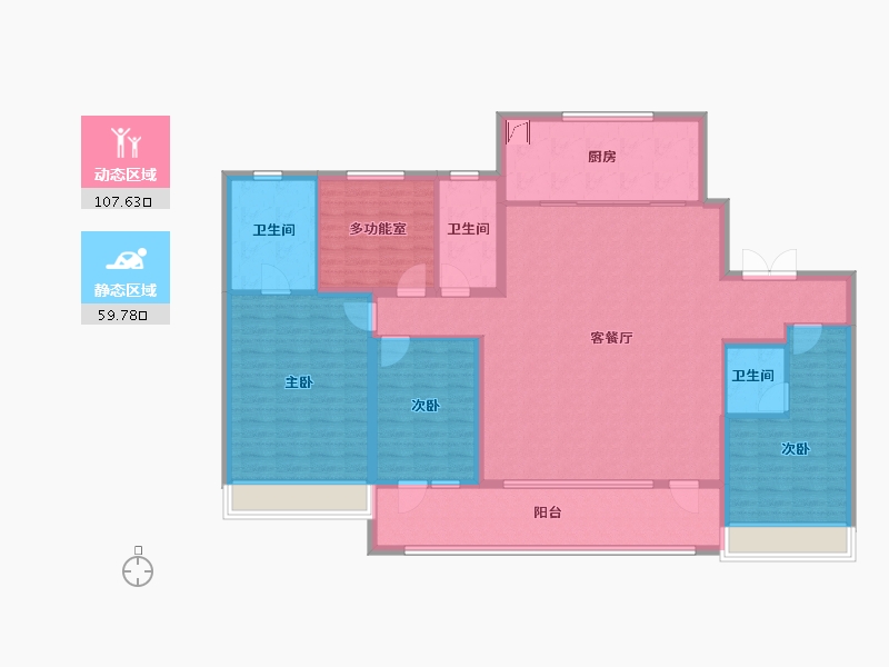 山东省-青岛市-金茂府-160.86-户型库-动静分区