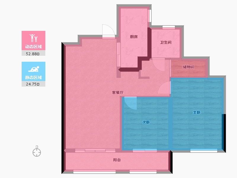 甘肃省-天水市-世茂云海郡-84.00-户型库-动静分区