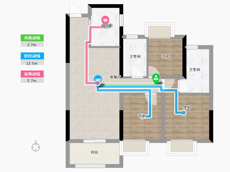 江苏省-南京市-玄武宝龙城-69.00-户型库-动静线