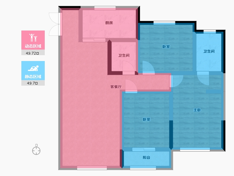 新疆维吾尔自治区-昌吉回族自治州-阜华景苑-109.00-户型库-动静分区