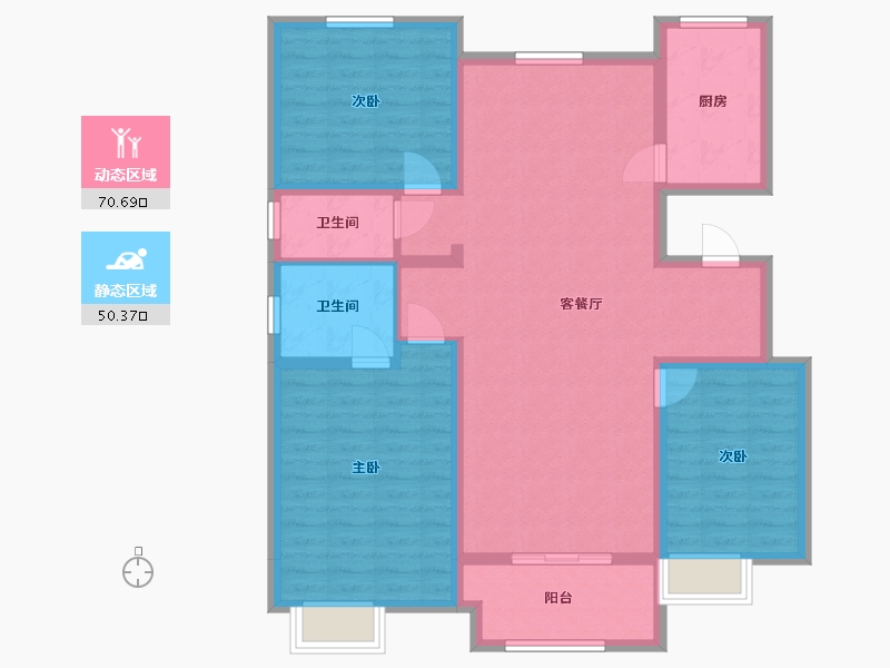 江苏省-徐州市-汉华小区-110.00-户型库-动静分区