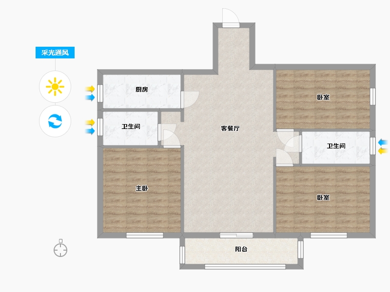 北京-北京市-金福家园-99.00-户型库-采光通风