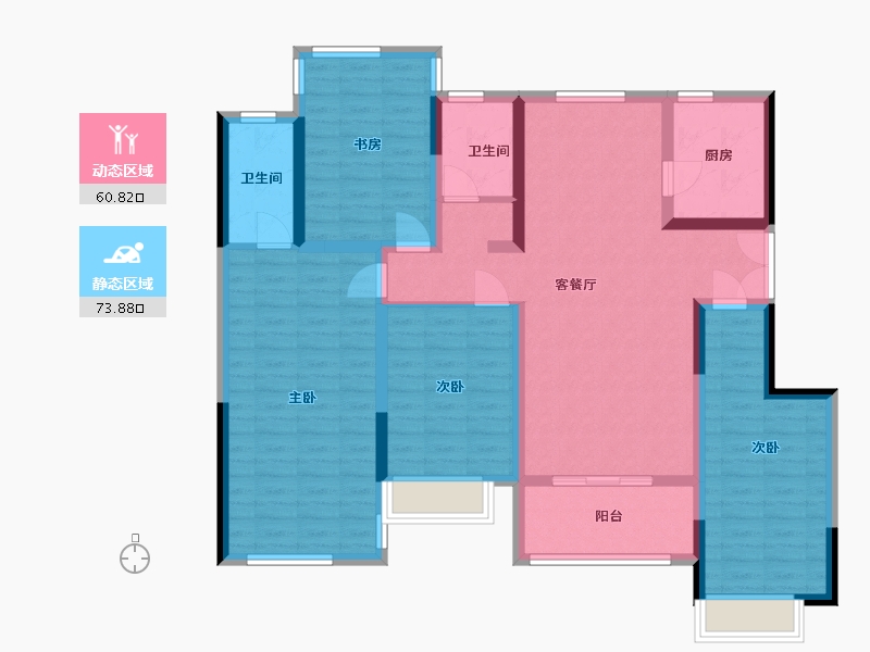 陕西省-西安市-合能铂悦府-124.00-户型库-动静分区