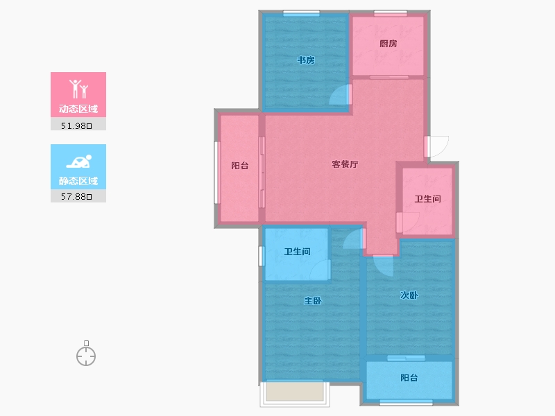 江苏省-苏州市-尚澄佳苑-98.00-户型库-动静分区