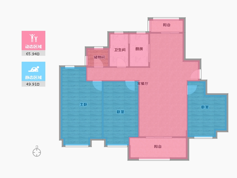 山东省-烟台市-万达华府-106.00-户型库-动静分区