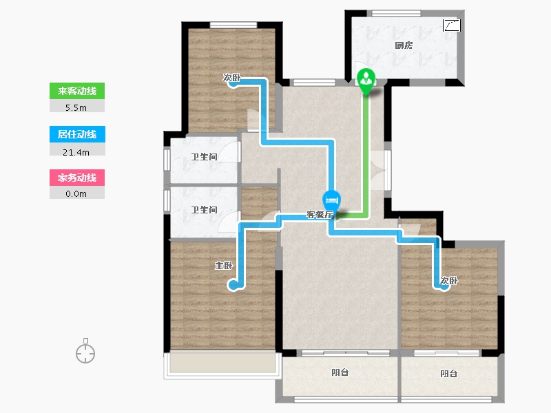 江苏省-扬州市-时润蓝湾-120.00-户型库-动静线