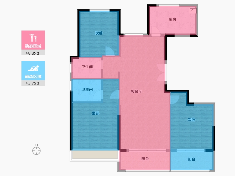 江苏省-扬州市-时润蓝湾-120.00-户型库-动静分区