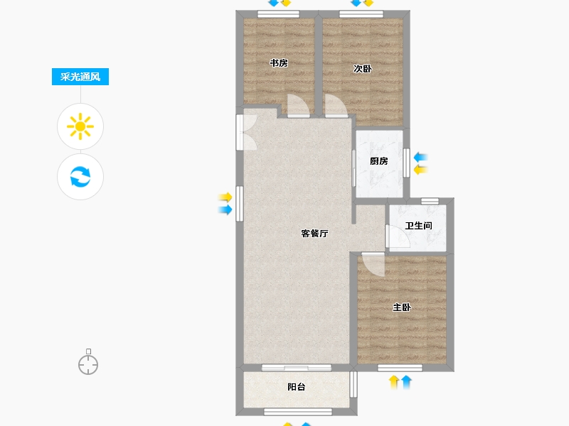 陕西省-西安市-源利国际城小区-85.00-户型库-采光通风