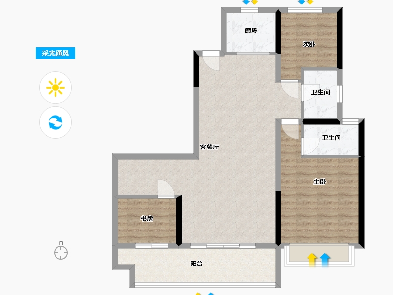 河南省-安阳市-碧桂园玺悦-130.00-户型库-采光通风