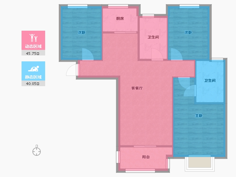 河南省-郑州市-杲村滨河家园-东院-100.00-户型库-动静分区