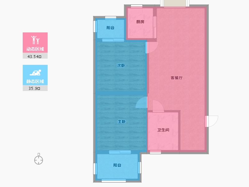 陕西省-西安市-龙苑新世纪-73.00-户型库-动静分区