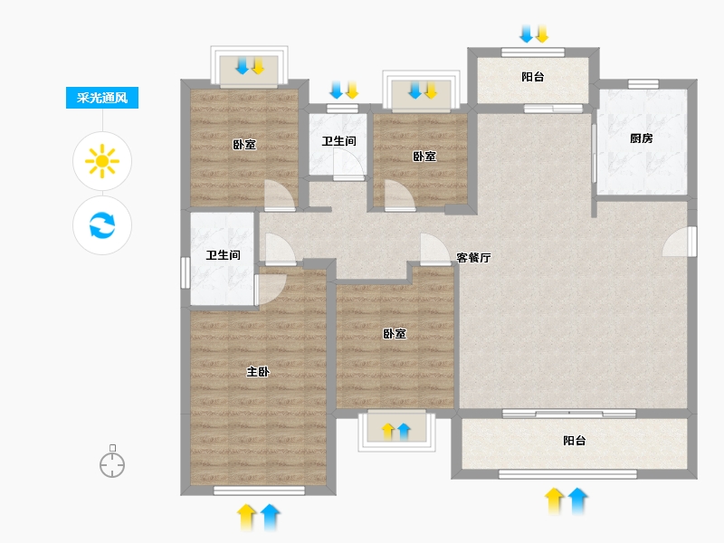 福建省-漳州市-建发-125.00-户型库-采光通风