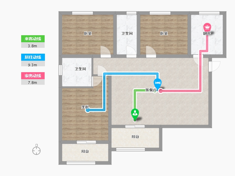 陕西省-延安市-壹号公馆-130.00-户型库-动静线