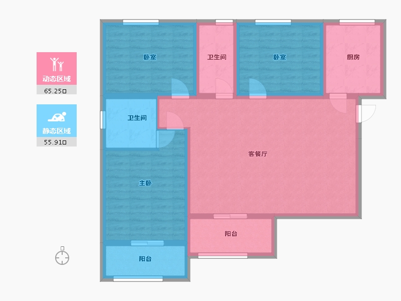 陕西省-延安市-壹号公馆-130.00-户型库-动静分区