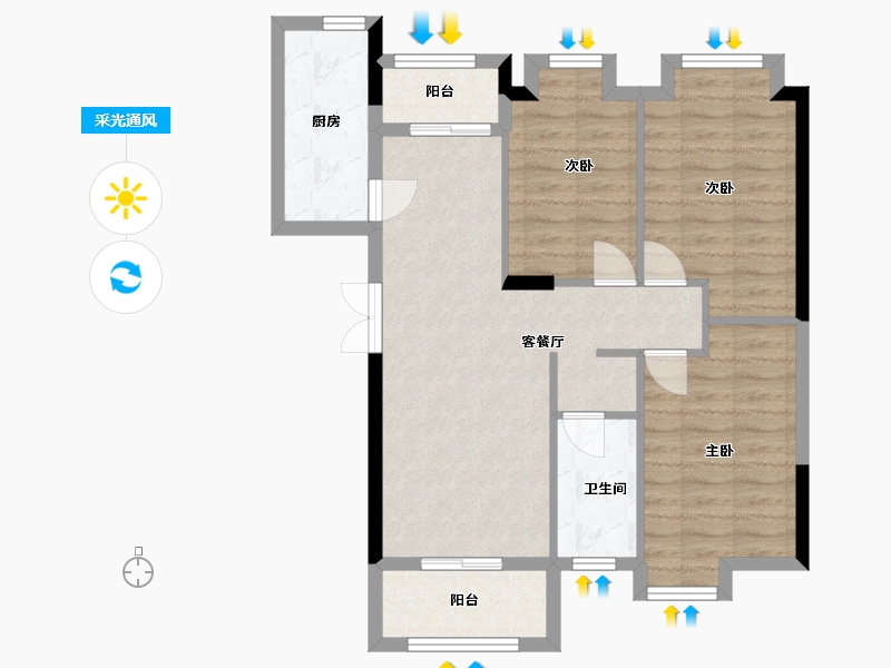 四川省-成都市-尚锦园-77.70-户型库-采光通风