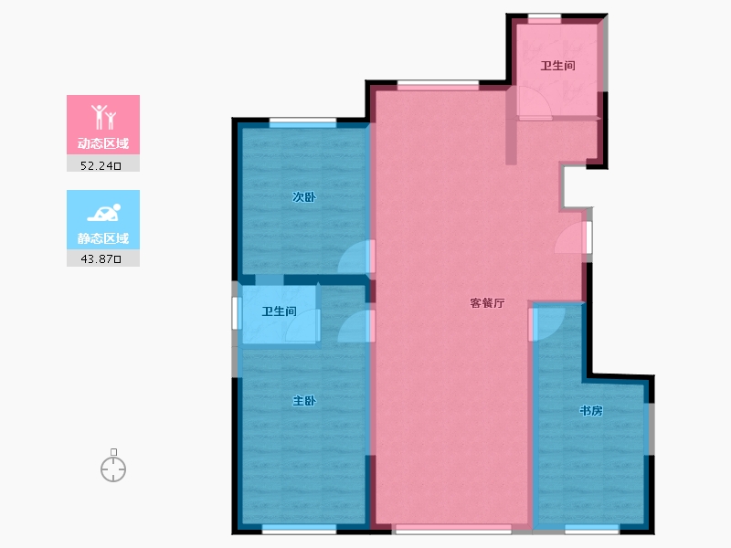 内蒙古自治区-赤峰市-绿景雅居-95.00-户型库-动静分区