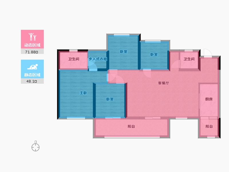 贵州省-贵阳市-青秀2046-129.47-户型库-动静分区