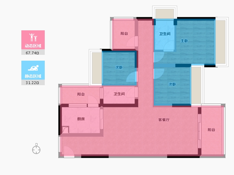 广东省-河源市-铭成华府-93.93-户型库-动静分区