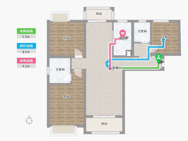 湖南省-长沙市-湖山赋-102.00-户型库-动静线