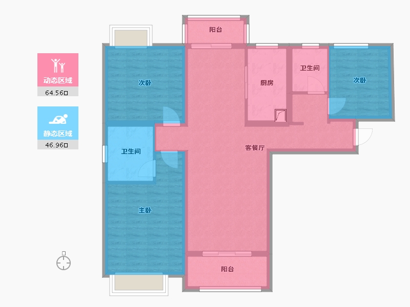 湖南省-长沙市-湖山赋-102.00-户型库-动静分区