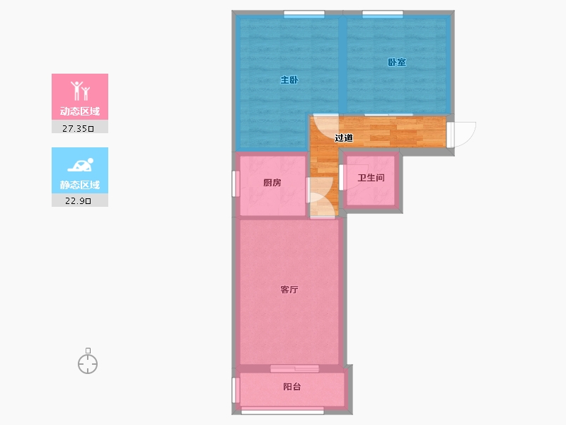 北京-北京市-西辛南区-51.00-户型库-动静分区