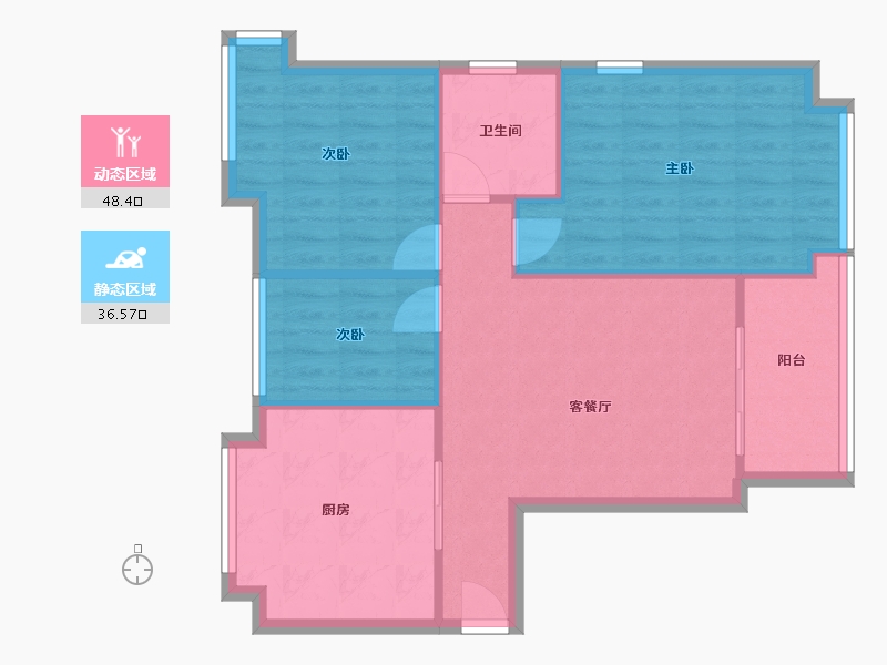 广东省-深圳市-慢城-三期-64.00-户型库-动静分区