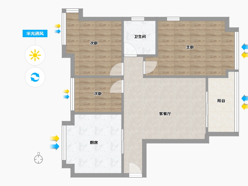 广东省-深圳市-慢城-三期-64.00-户型库-采光通风