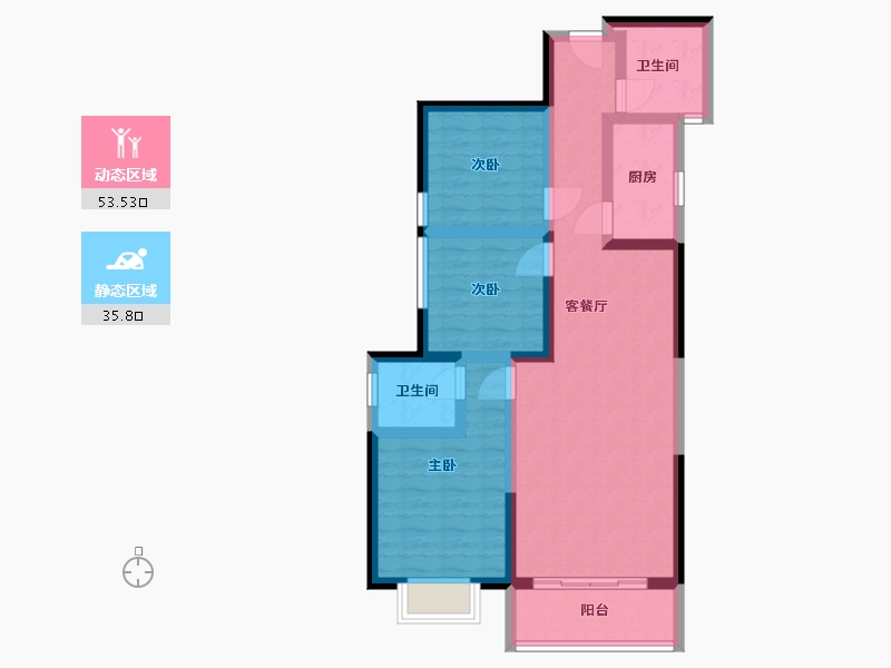 陕西省-西安市-睿明居-108.00-户型库-动静分区