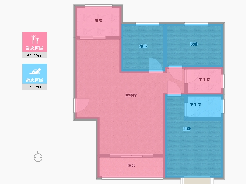 河南省-濮阳市-文昌苑小区-96.00-户型库-动静分区