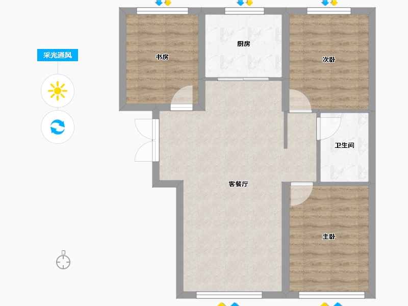 山西省-大同市-星湖世家-79.46-户型库-采光通风