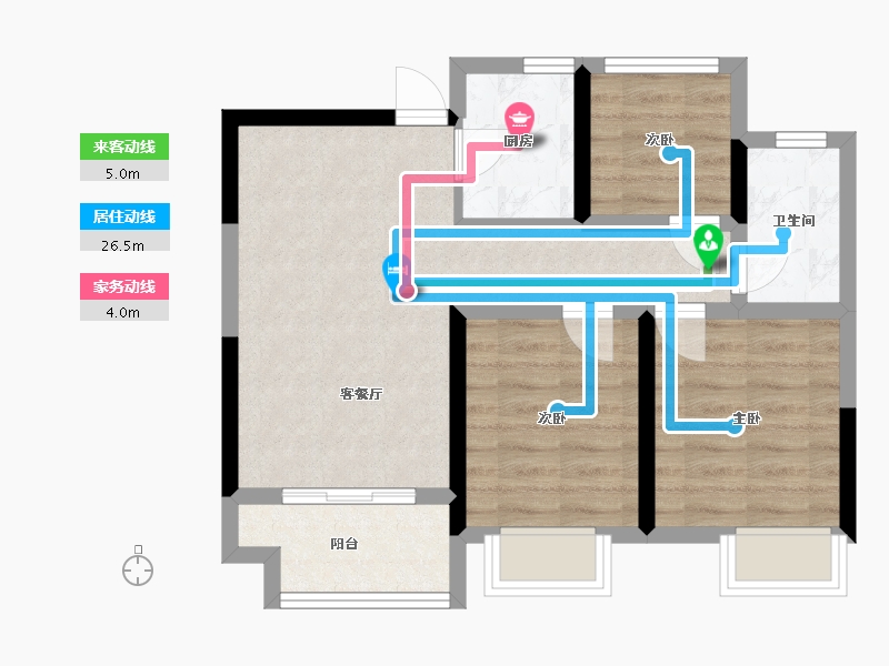 江苏省-无锡市-协信天渝骄园-66.96-户型库-动静线