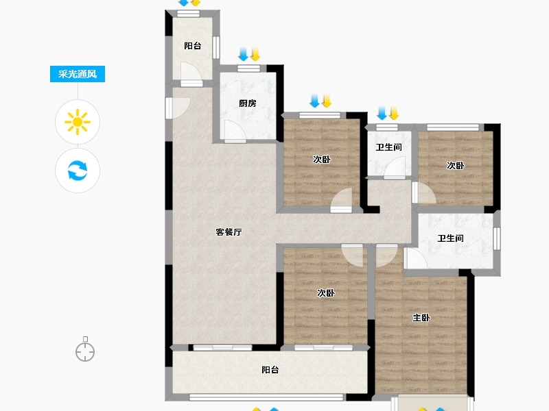 江苏省-常州市-港悦府-101.00-户型库-采光通风