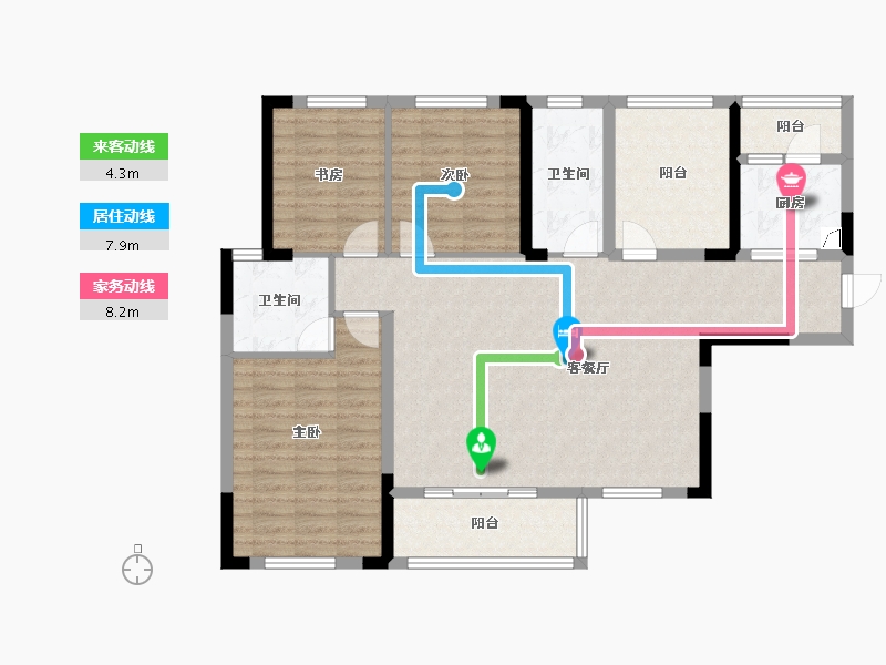 湖南省-长沙市-卢浮原著-110.00-户型库-动静线