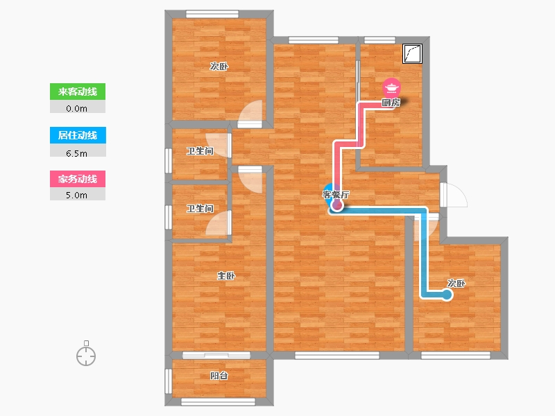 河北省-邢台市-雍和仕林-104.30-户型库-动静线