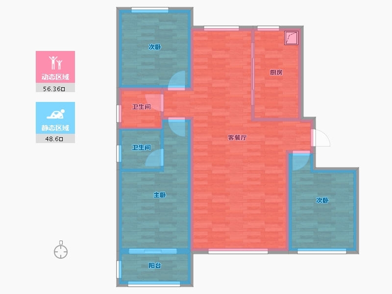 河北省-邢台市-雍和仕林-104.30-户型库-动静分区