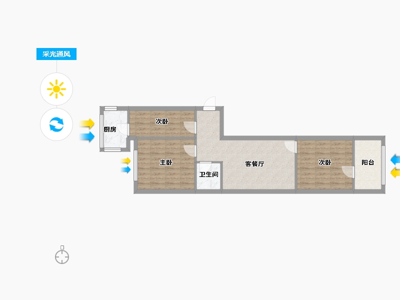 河北省-邯郸市-邯山街112号院-63.00-户型库-采光通风