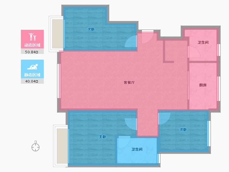 河北省-唐山市-幸福小区-88.00-户型库-动静分区