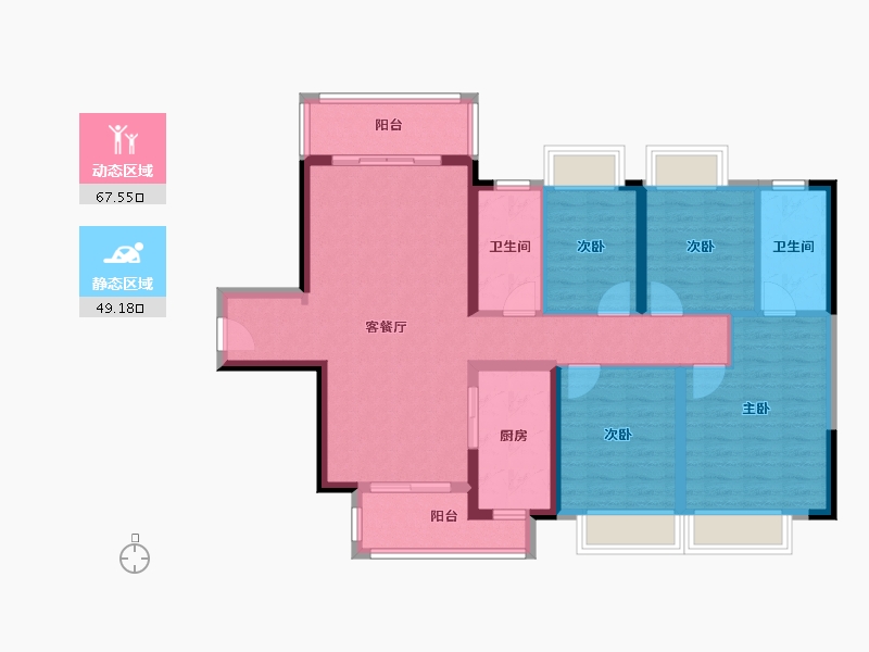 广东省-阳江市-敏捷云锦华府-108.00-户型库-动静分区