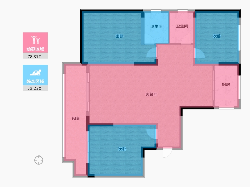 山东省-潍坊市-弘润金茂府-125.00-户型库-动静分区