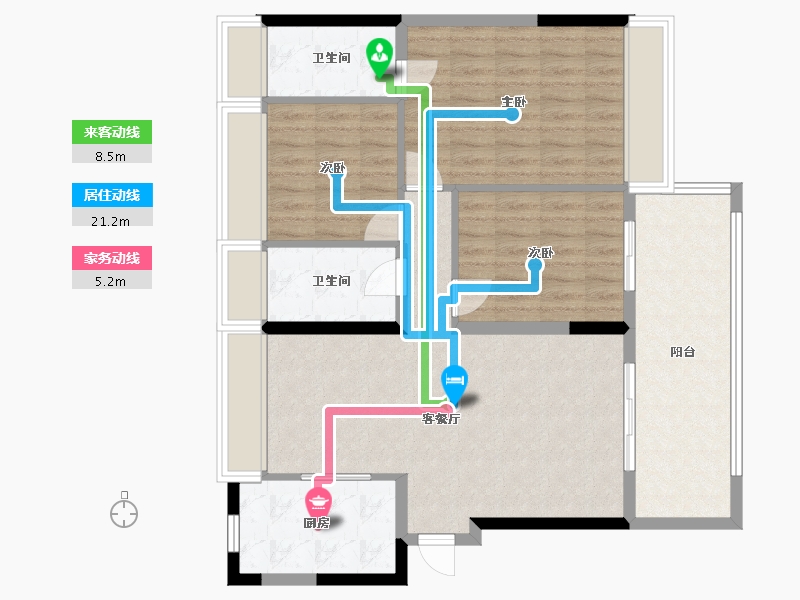 湖北省-咸宁市-山湖海·悦府-95.00-户型库-动静线