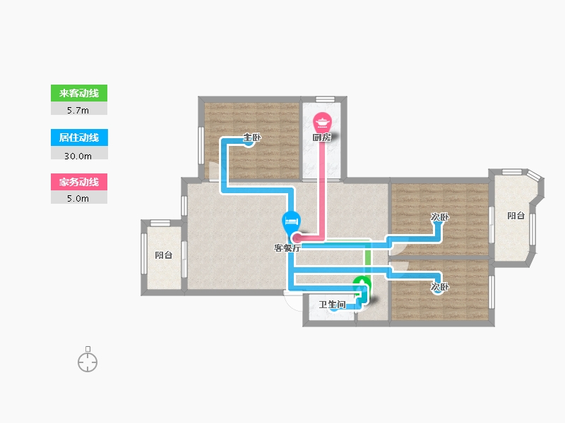 福建省-福州市-晋安花园-102.00-户型库-动静线