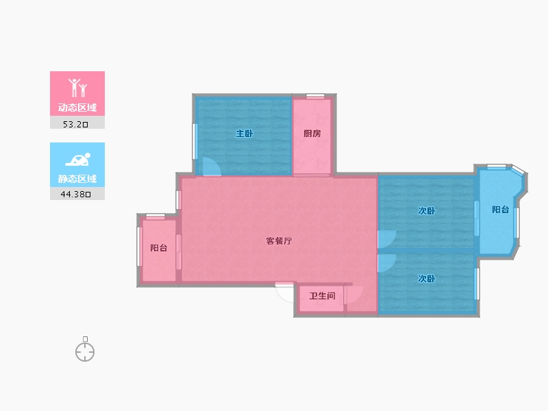 福建省-福州市-晋安花园-102.00-户型库-动静分区