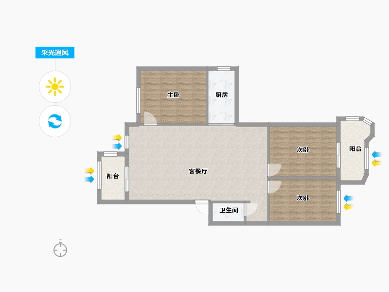 福建省-福州市-晋安花园-102.00-户型库-采光通风