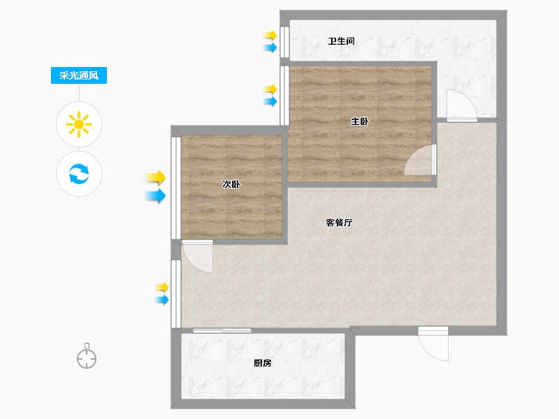 四川省-成都市-南湖半岛-57.00-户型库-采光通风