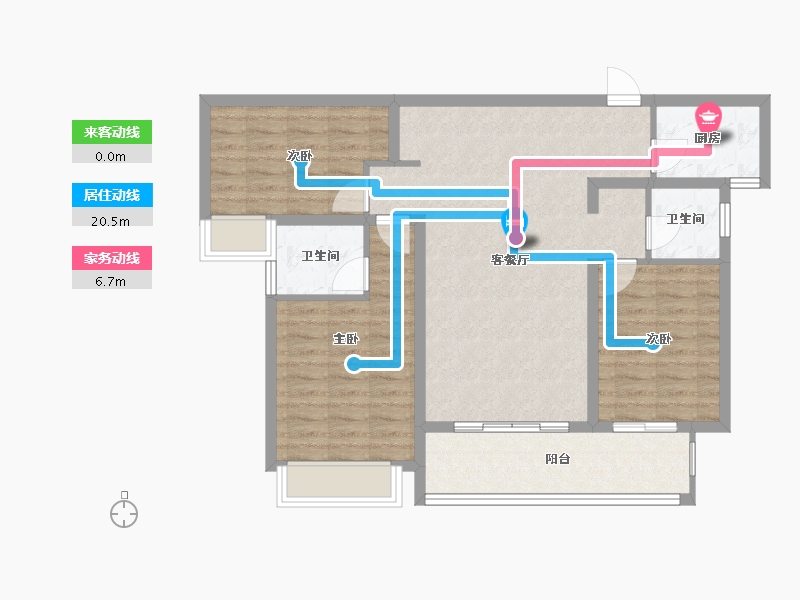 河南省-濮阳市-凯旋城壹号-90.00-户型库-动静线