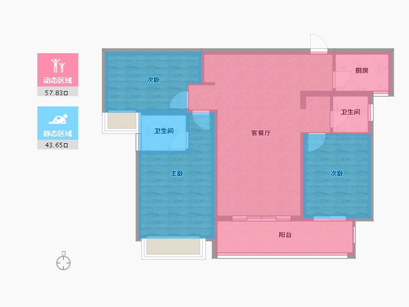 河南省-濮阳市-凯旋城壹号-90.00-户型库-动静分区